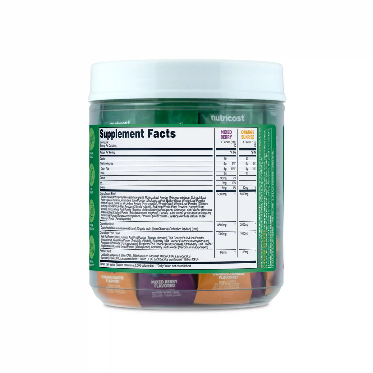 Nutricost Organic Super Greens Stickpacks