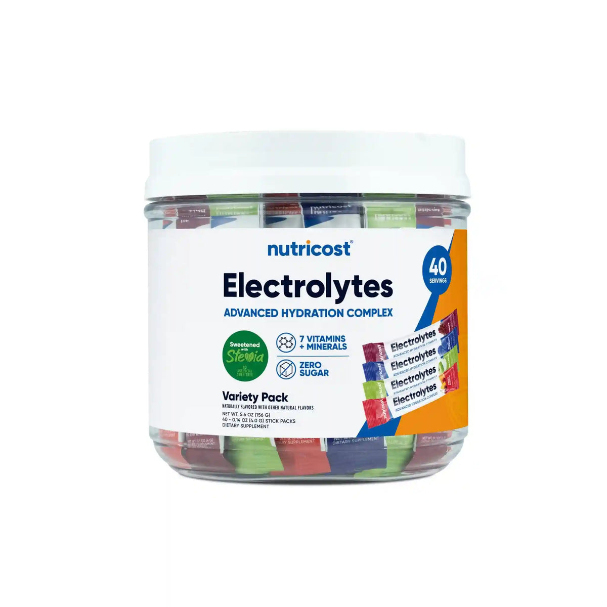 Nutricost Electrolytes Hydration Stick Packs (40 Pack)