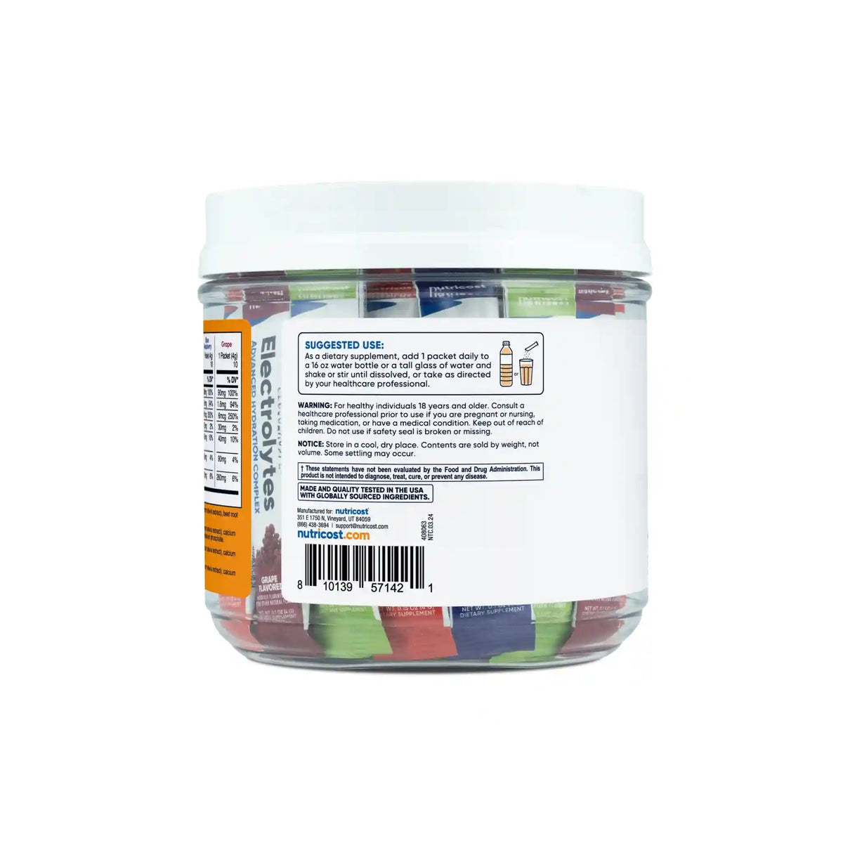 Nutricost Electrolytes Hydration Stick Packs (40 Pack)
