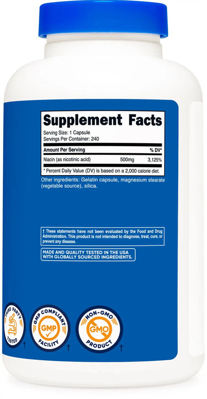 Nutricost Vitamin B3 Niacin Capsules