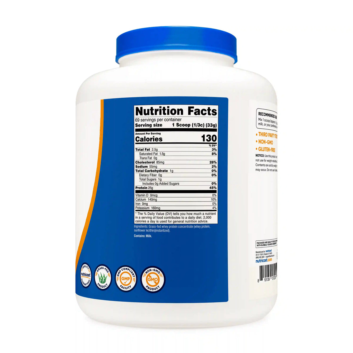 Nutricost Grass-Fed Whey Protein Concentrate Powder