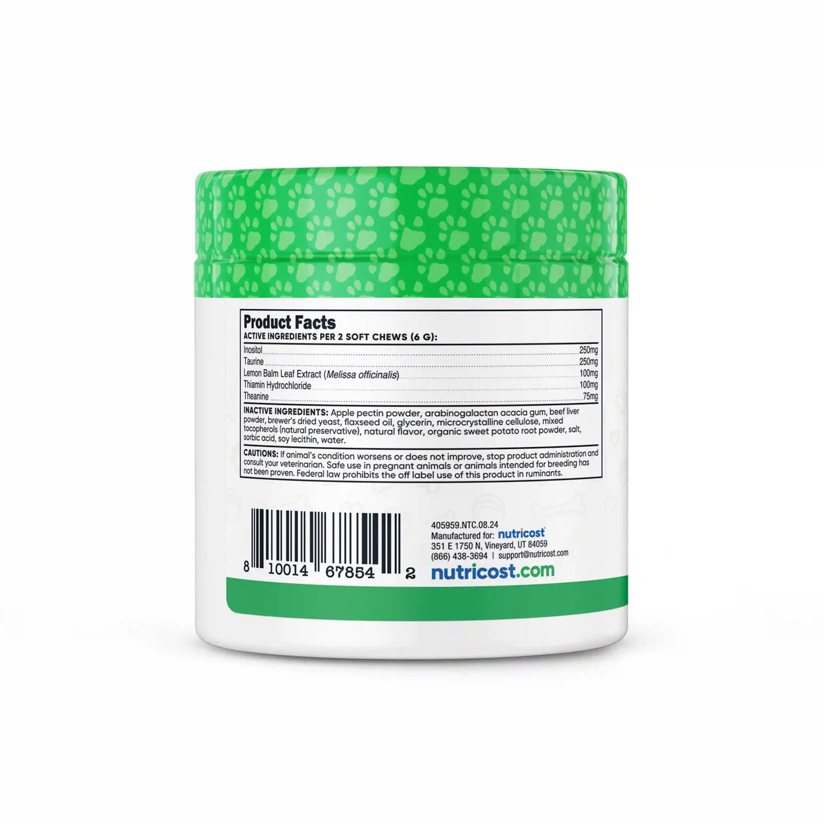 Nutricost Pets Calming Support [60 Chews] [Beef]