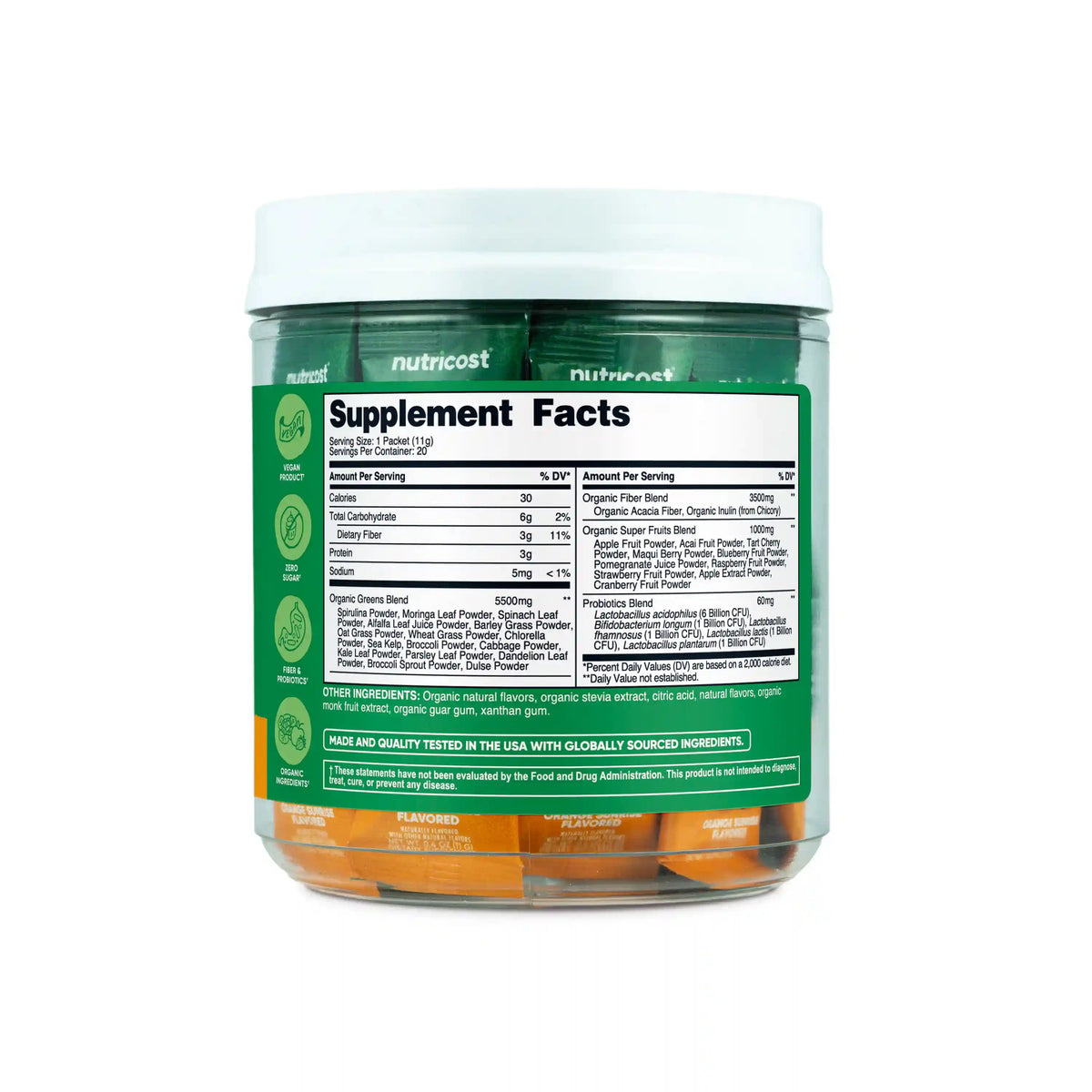 Nutricost Organic Super Greens Stickpacks