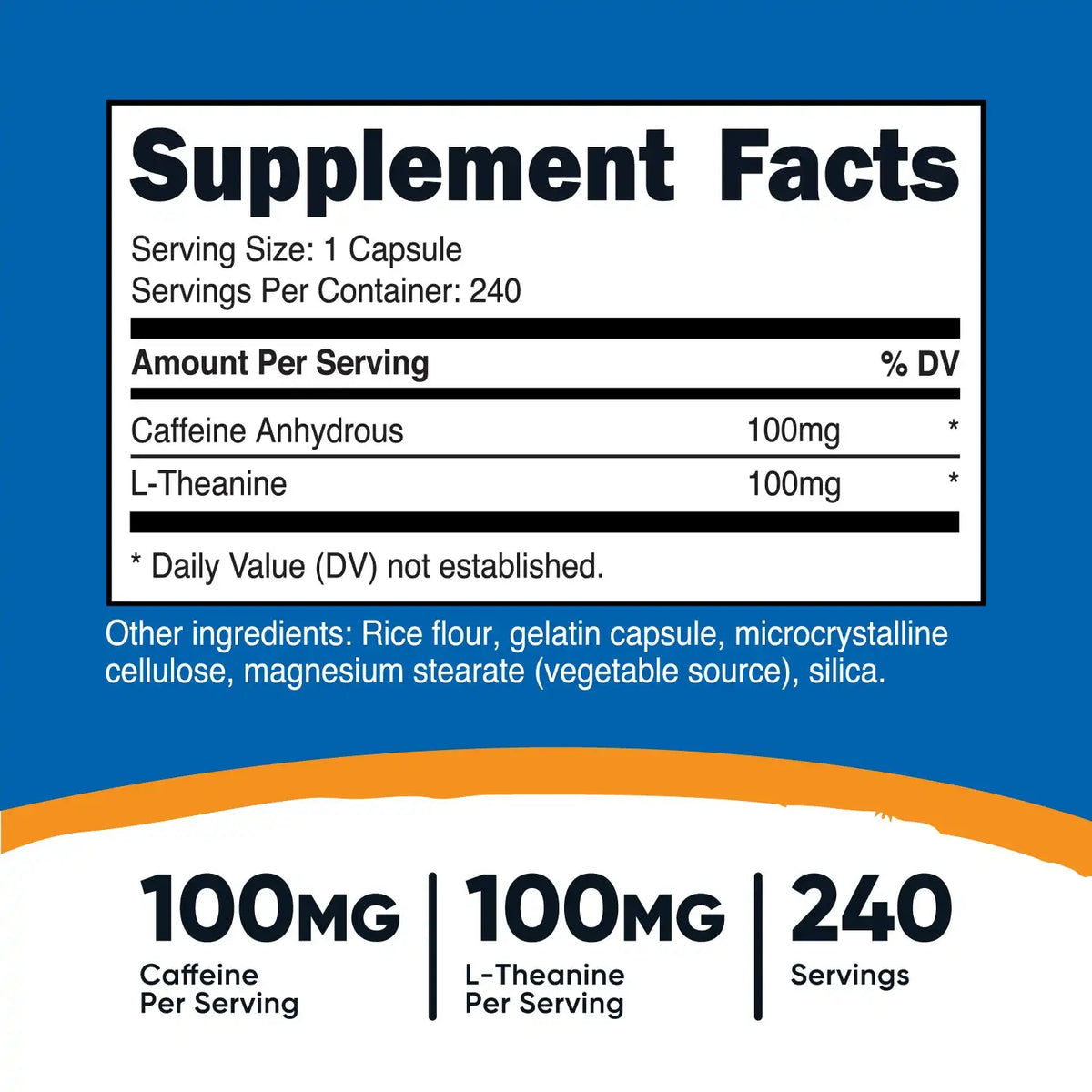 Nutricost Caffeine + L-Theanine Capsules