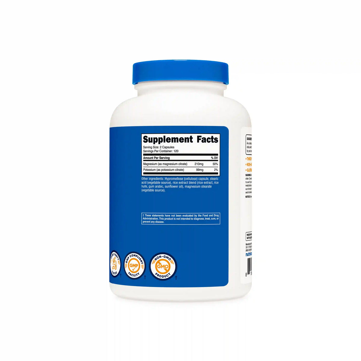 Nutricost Potassium + Magnesium Citrate Capsules
