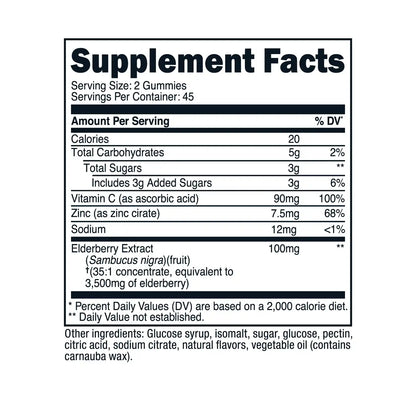 Nutricost Elderberry Gummies (with Vitamin C & Zinc)