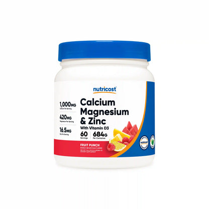 Nutricost Calcium + Magnesium + Zinc Citrates with Vitamin D3 Powder