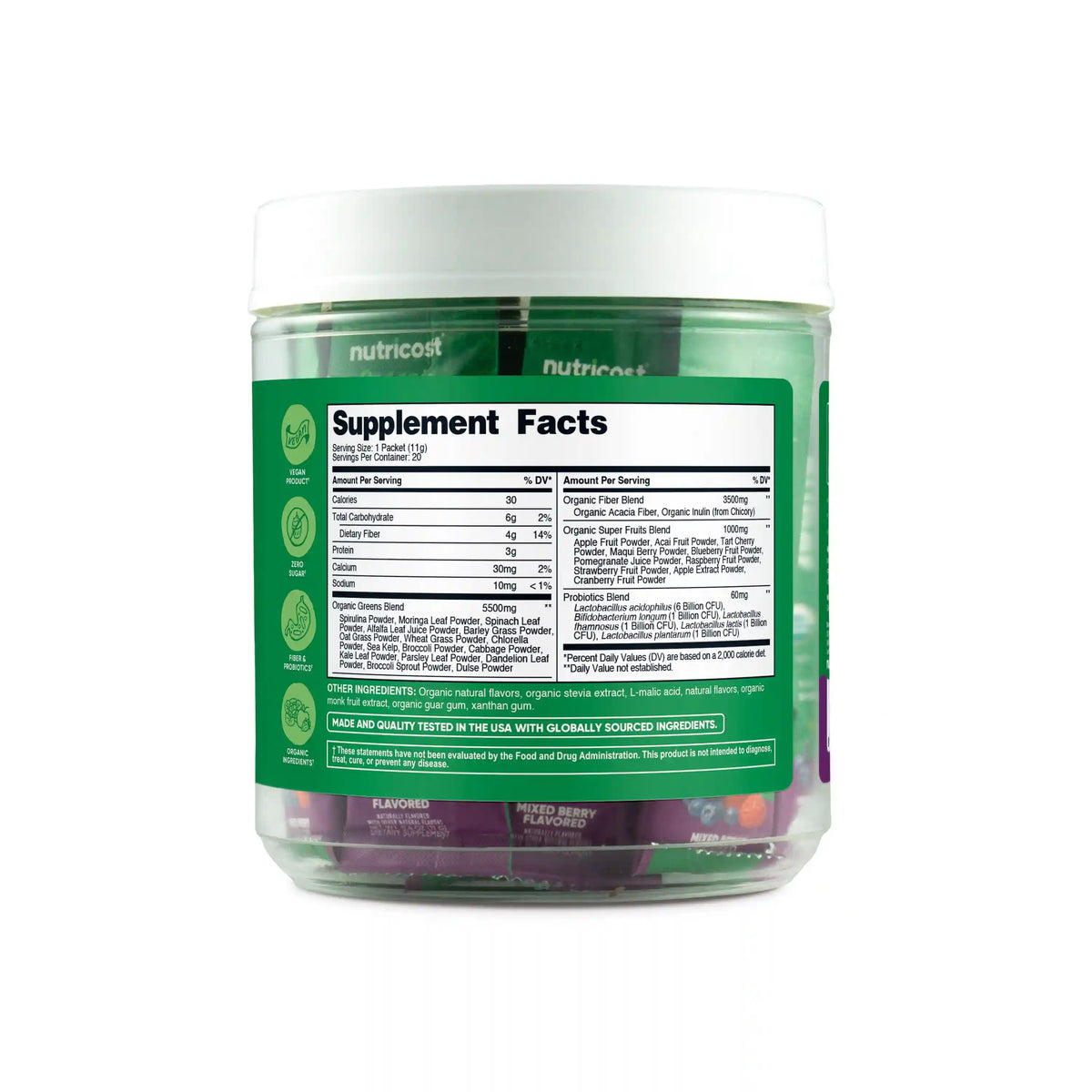 Nutricost Organic Super Greens Stickpacks