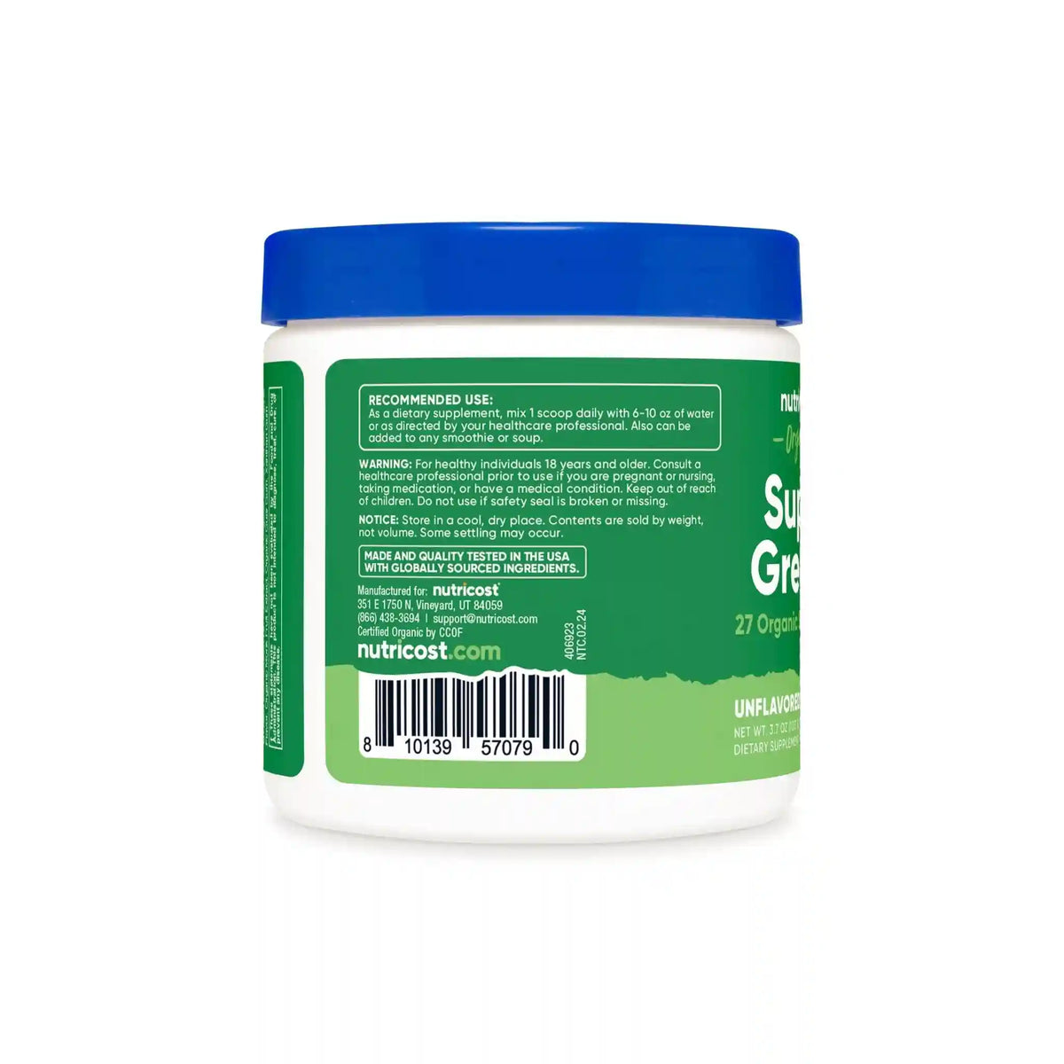 Nutricost Organic Super Greens Powder - 10 Servings