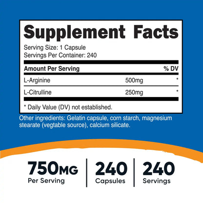 Nutricost L-Arginine L-Citrulline Complex Capsules