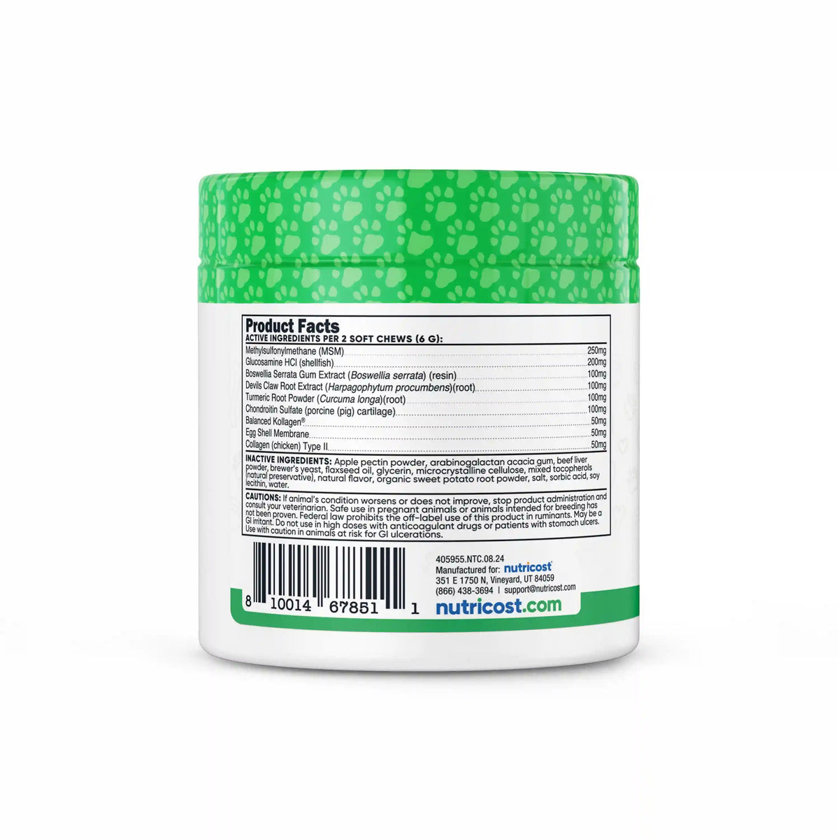 Nutricost Pets Hip & Joint Support [60 Chews] [Beef]