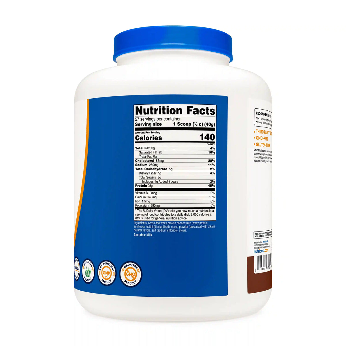 Nutricost Grass-Fed Whey Protein Concentrate Powder